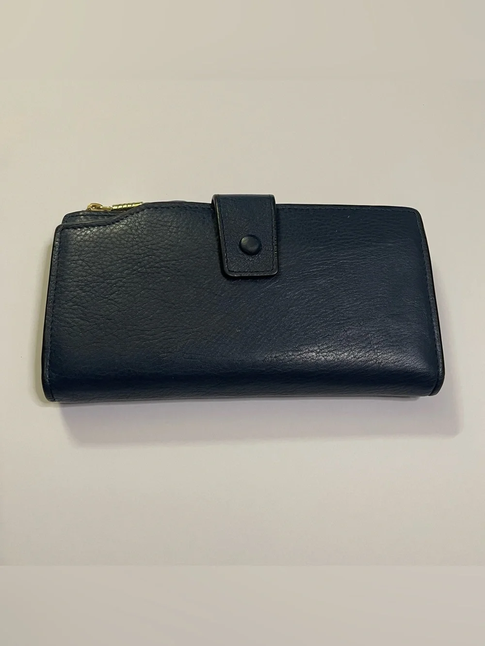 Blue Faux Leather Multi Pocket Wallet
